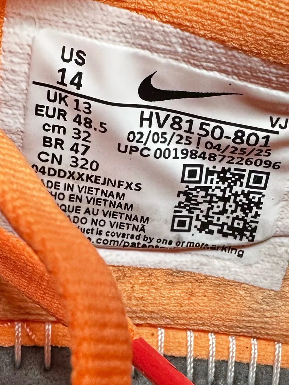 Nike Vomero Plus Running Shoes Orange Pulse Hot Lava Tones Size 14 Men's